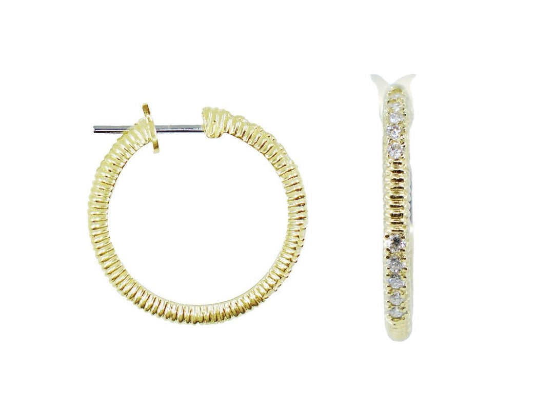 18k Vintage Hoops with Diamonds