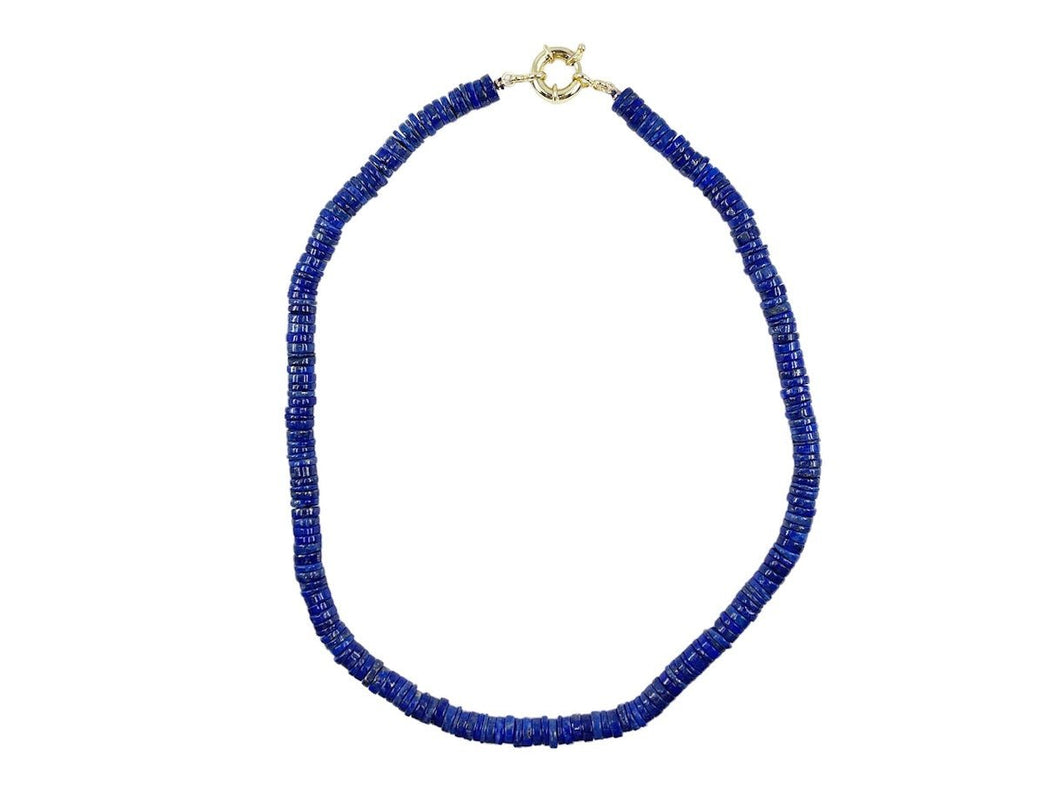 Lapis Heishi Bead Stacked Strand Necklace
