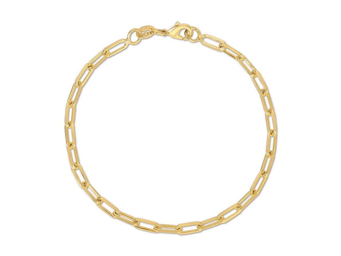 Gold Drawn Cable Link Bracelet