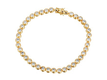 Load image into Gallery viewer, Gold and Round CZ Tennis Bracelet
