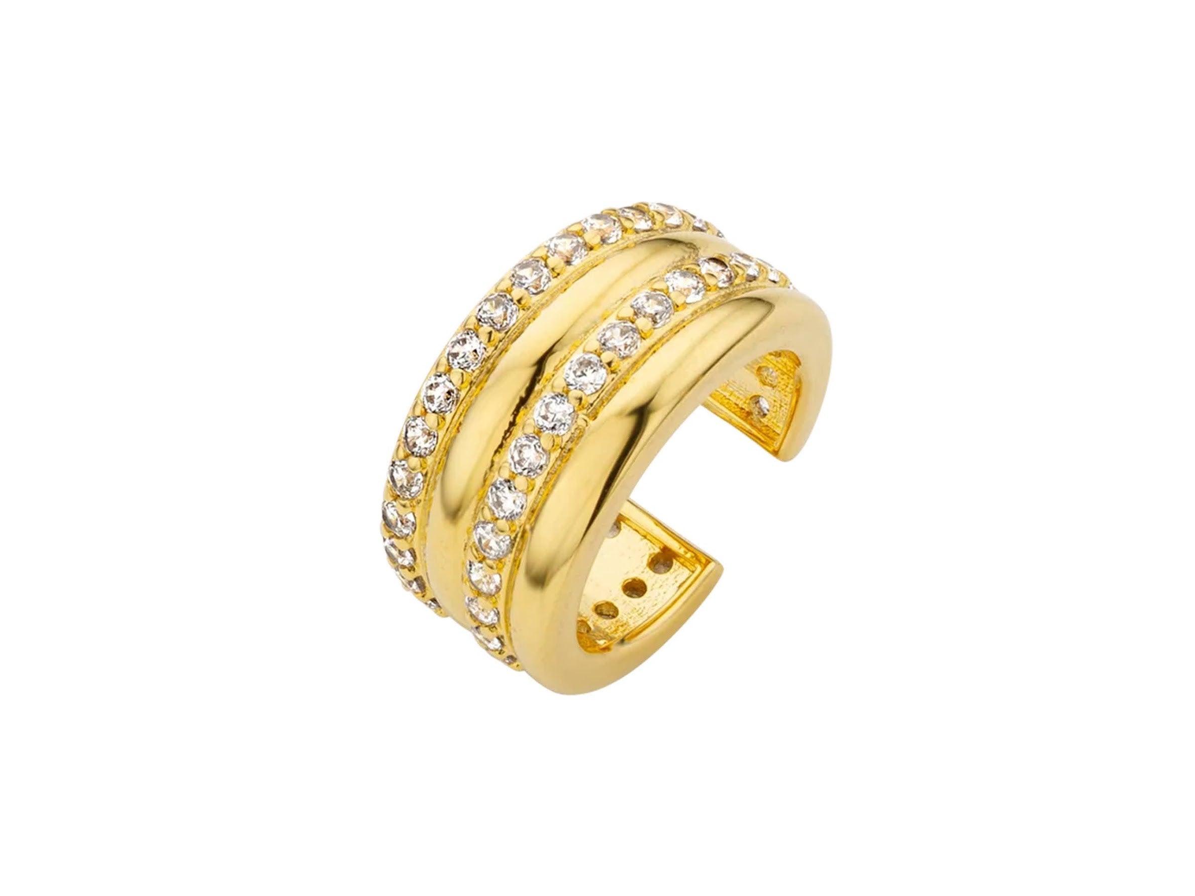 Gold CZ Split Ear Cuff