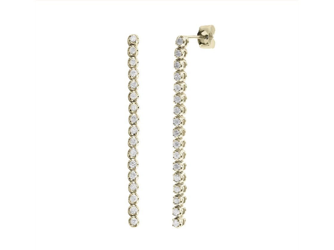 14k Diamond Drop Tennis Earrings