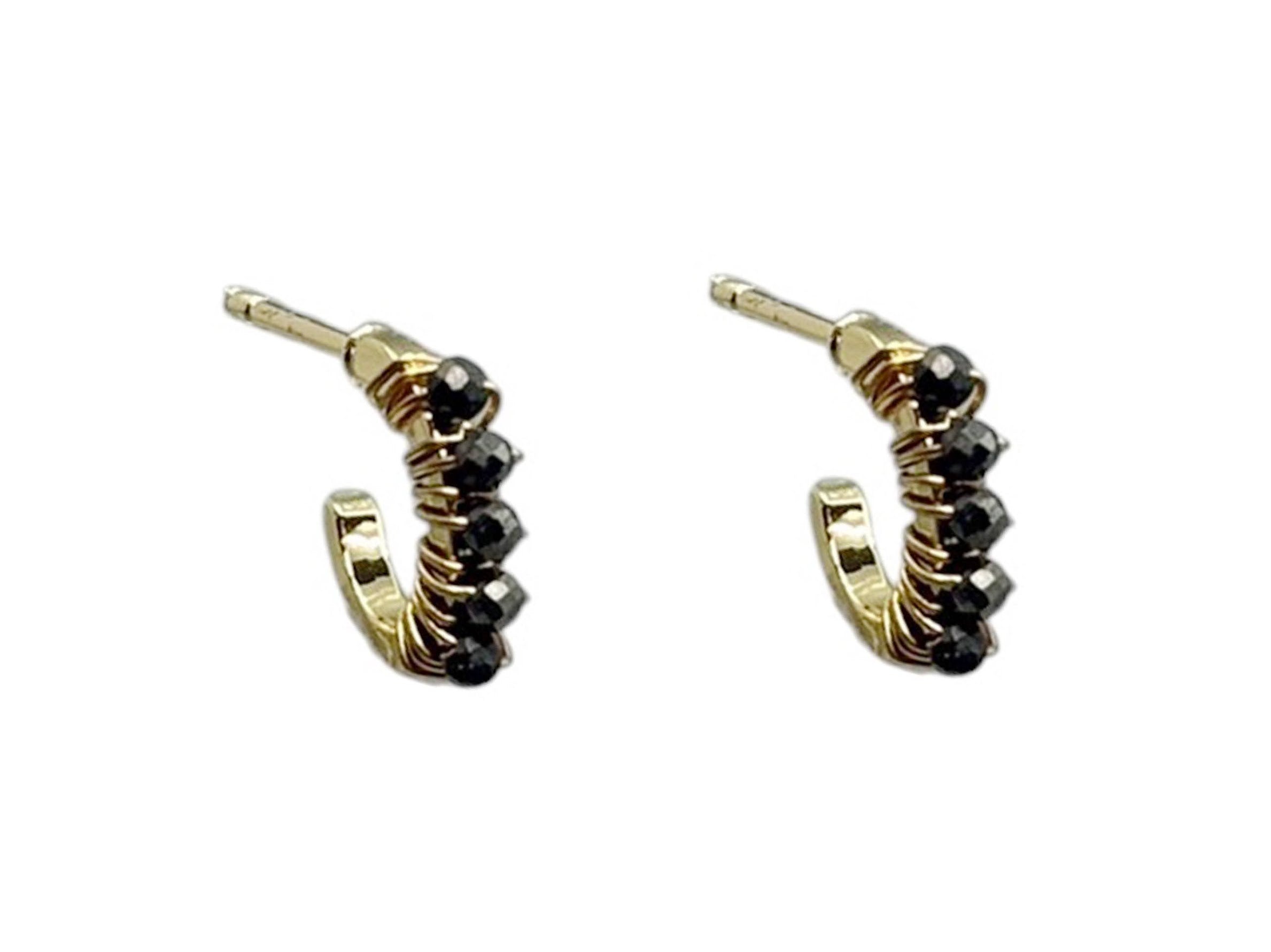 Pyrite Huggie Hoops