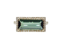 Load image into Gallery viewer, 18k Green Tourmaline Ring with Diamonds
