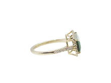 Load image into Gallery viewer, 18k Green Tourmaline Ring with Diamonds
