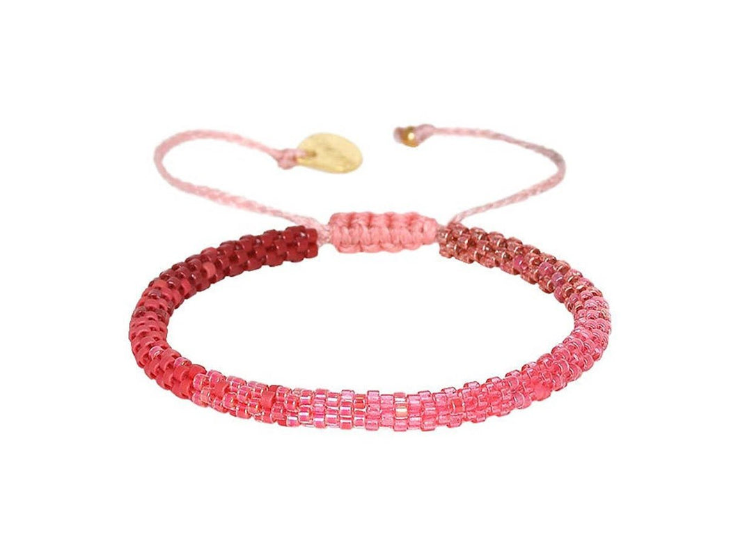 Ombre Pink Rounded Beaded Bracelet
