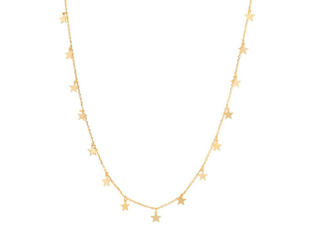 Gold Dangling Stars Necklace