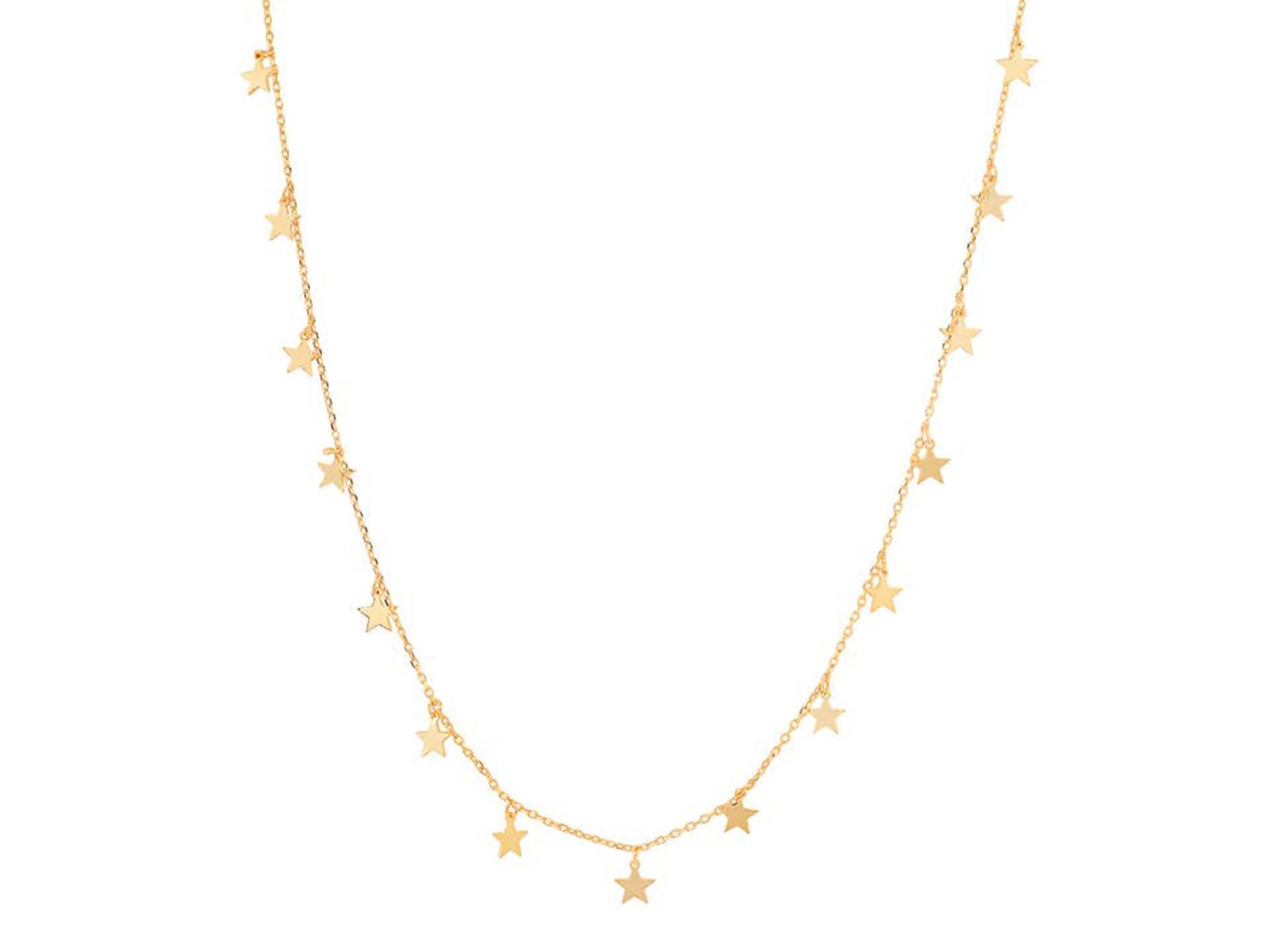 Gold Dangling Stars Necklace