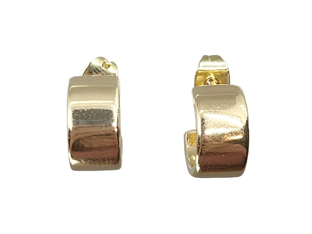 Small Wide Chunky Huggie Hoops