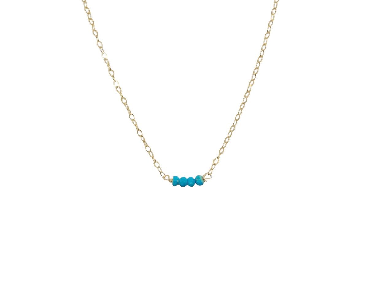 Four Turquoise Stones Necklace.