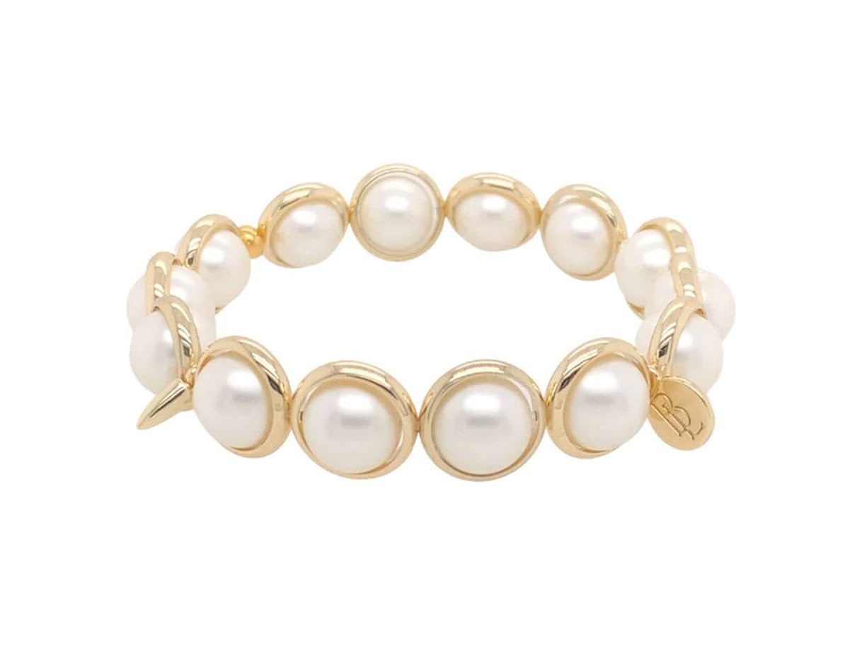 Shell Pearl Bead Bracelet with Spikes