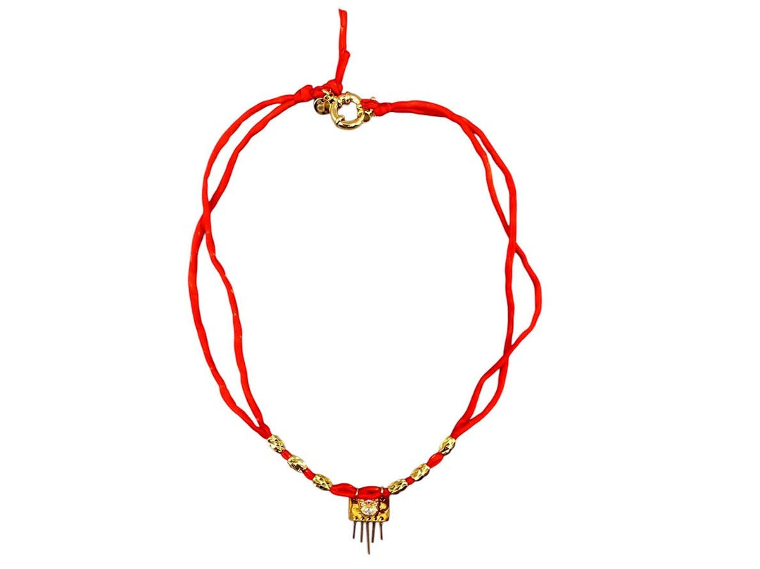 Red Silk Jaipur Necklace