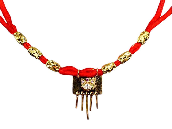 Red Silk Jaipur Necklace