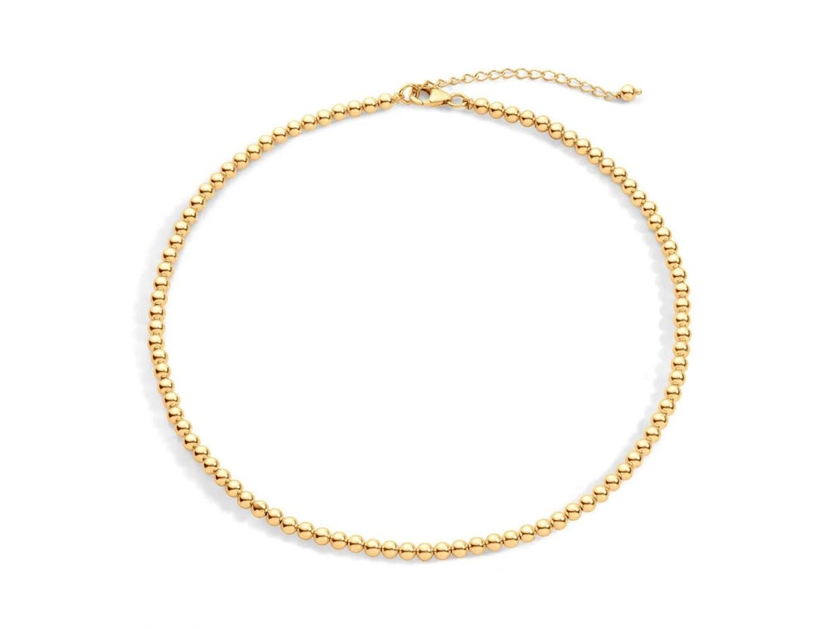 Gold 4mm Bead Necklace