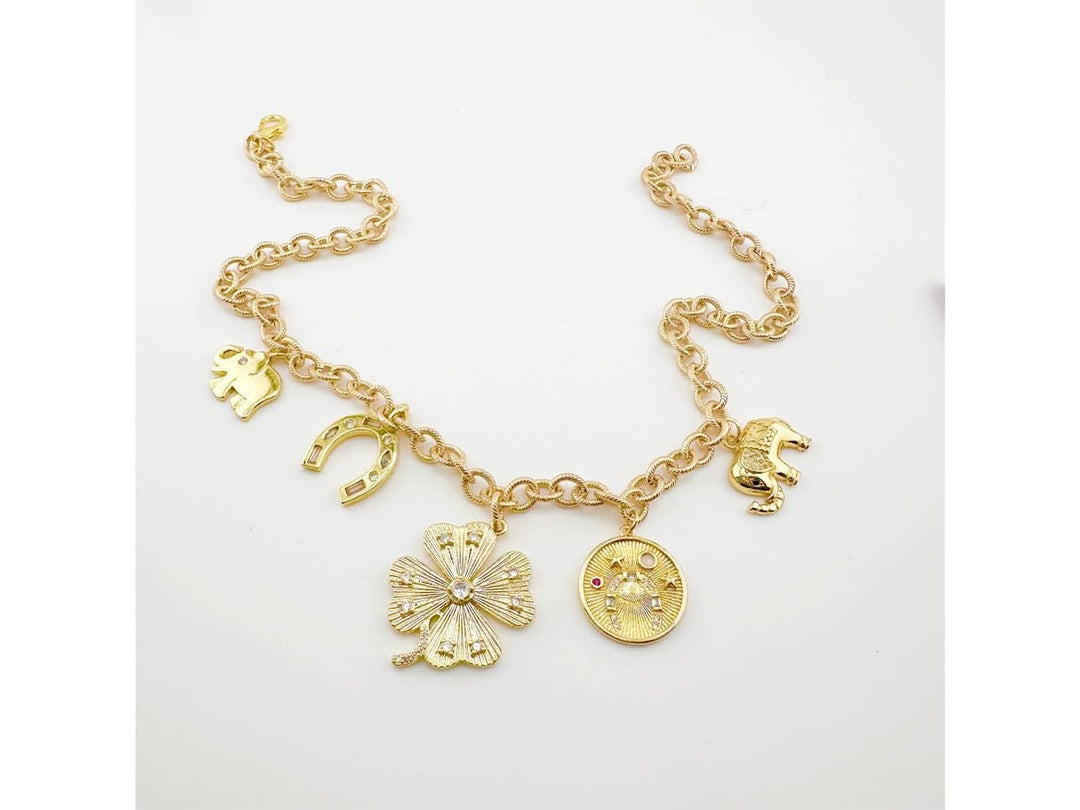 Gold Lucky Elephant Charm Necklace