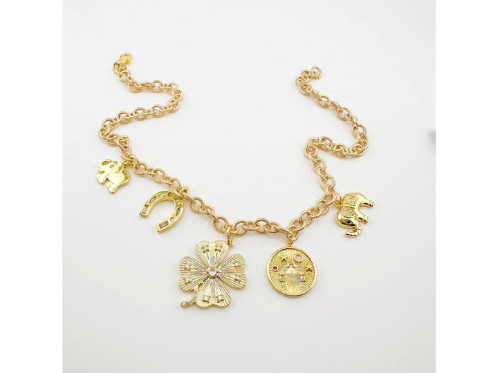 Gold Lucky Elephant Charm Necklace