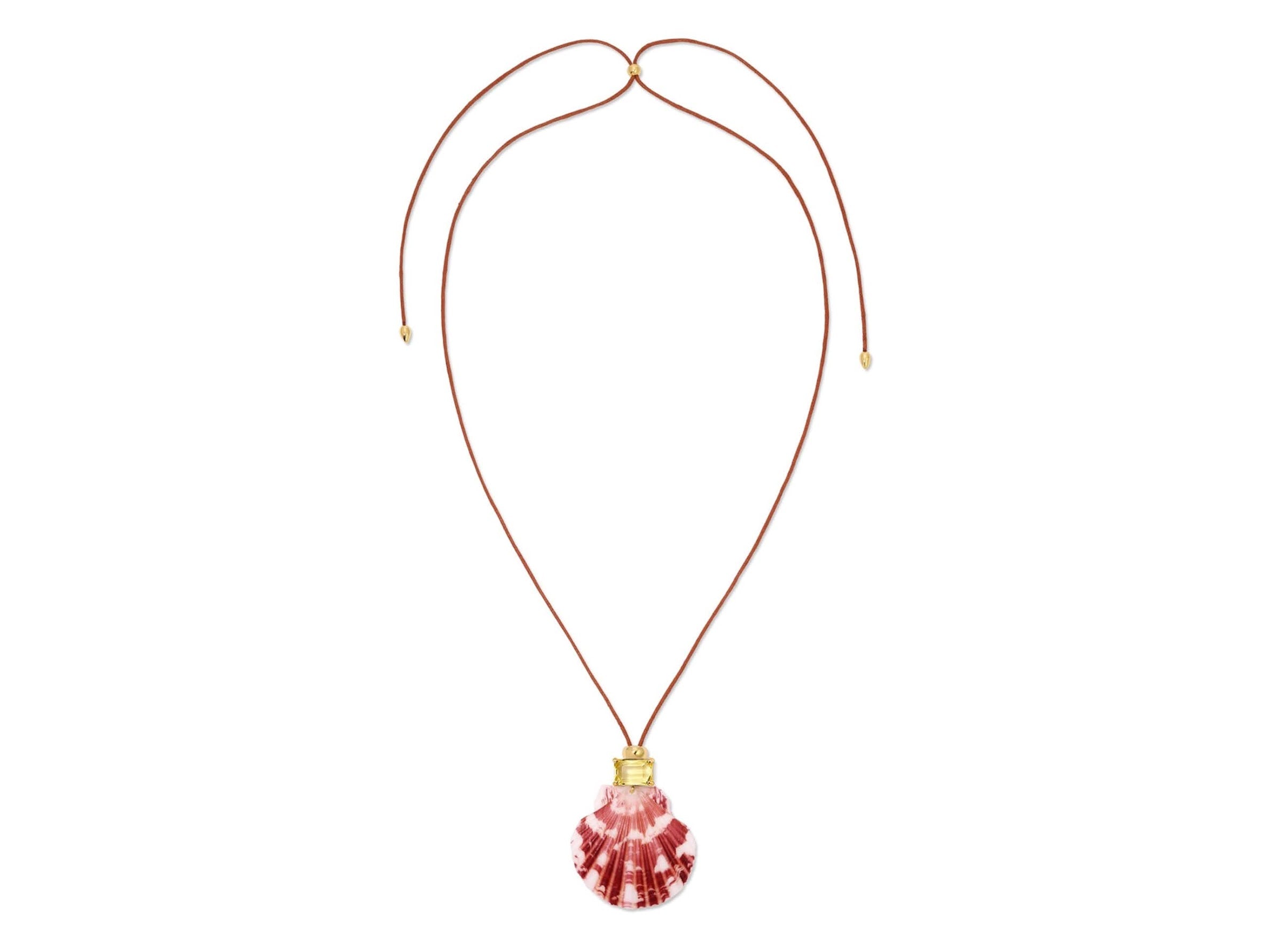 Shell Pendant with Yellow Crystal Necklace