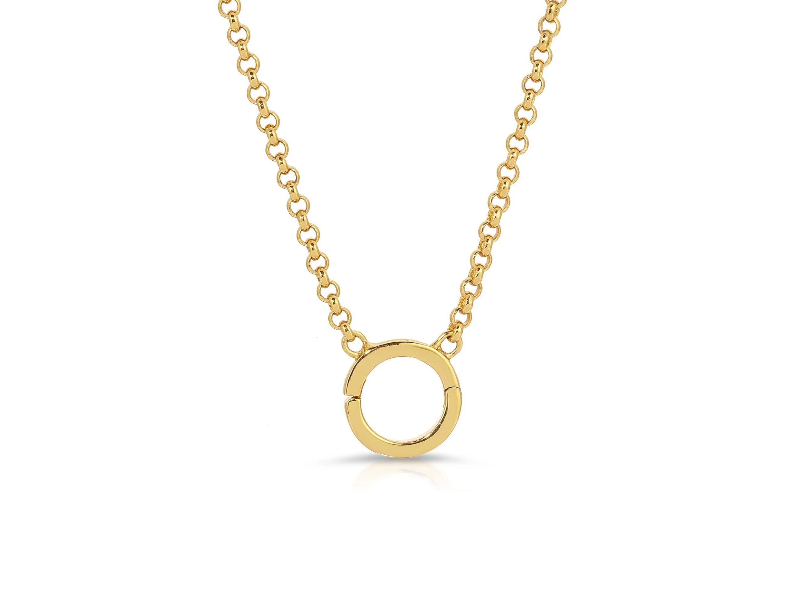 Gold Cable Chain with Charm Holder