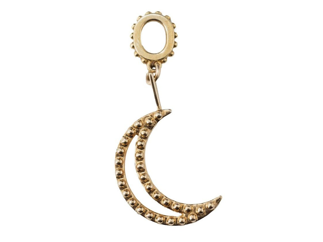 Open Beaded Crescent Moon Charm