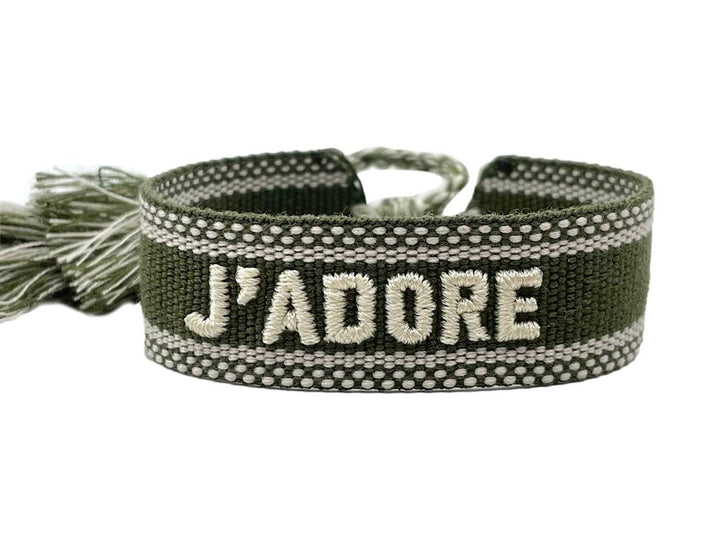 Woven Dark Green J'Adore Bracelet