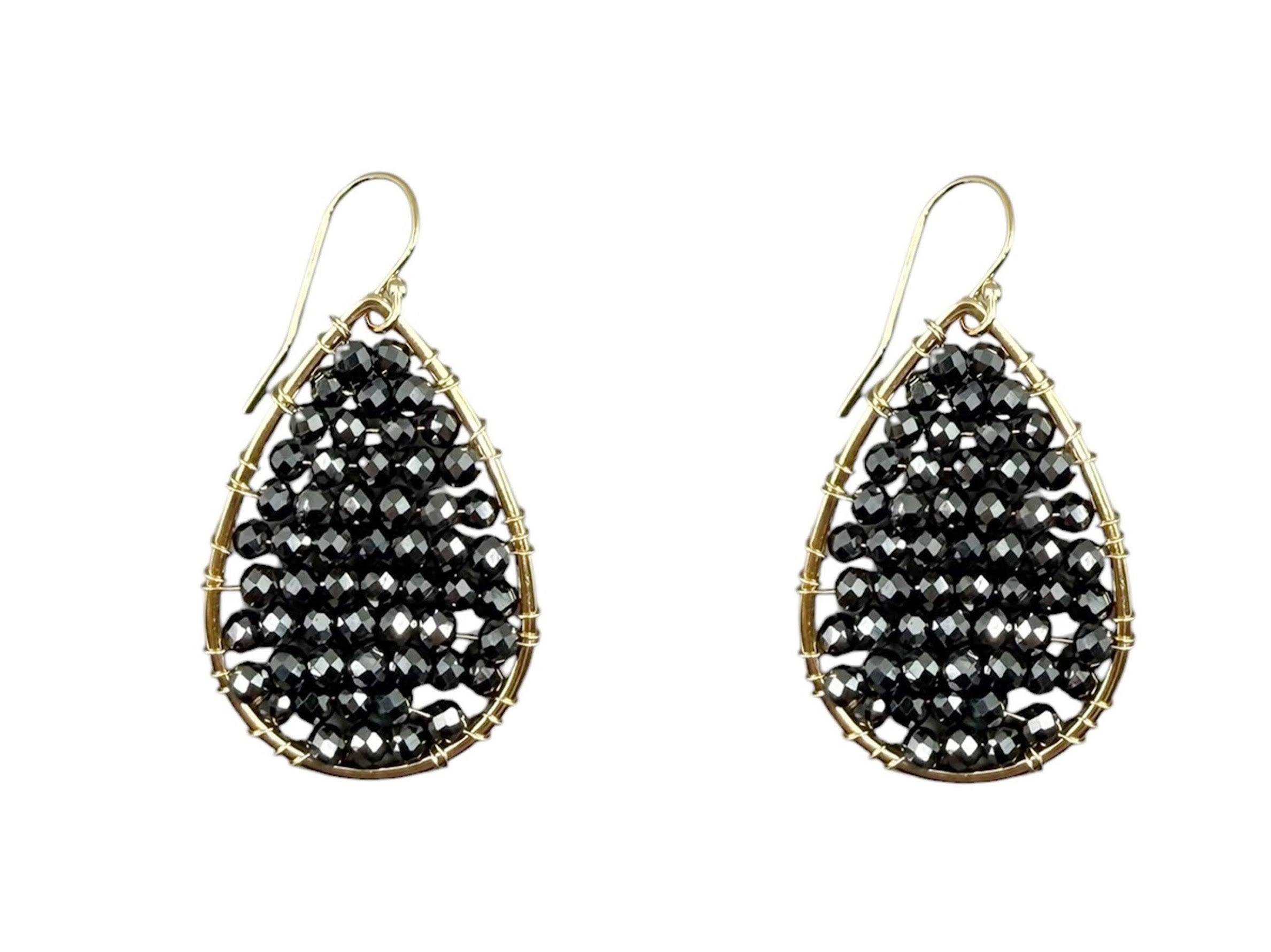 Mini Pyrite Teardrop Earrings