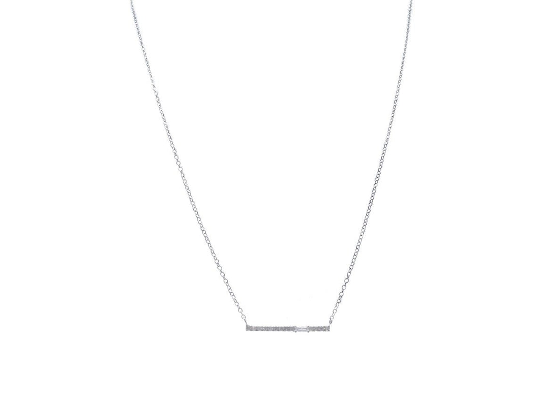 14k Baguette Diamond Necklace