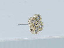 Load image into Gallery viewer, Gold Clover Studs with CZs
