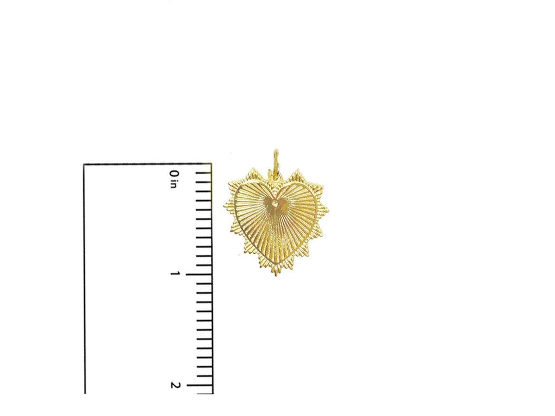 Gold Rayed Heart Charm