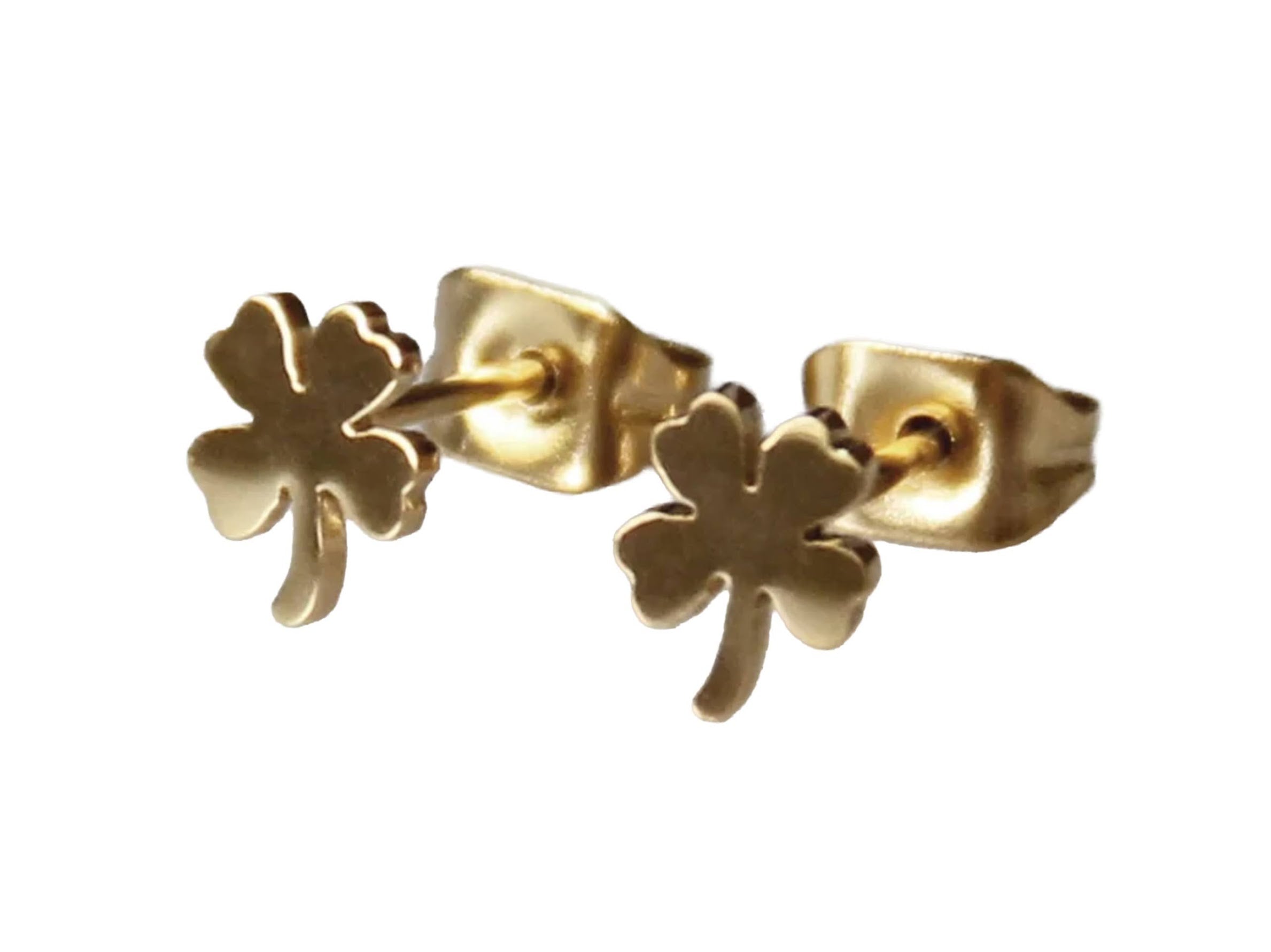Gold Clover Stud Earrings