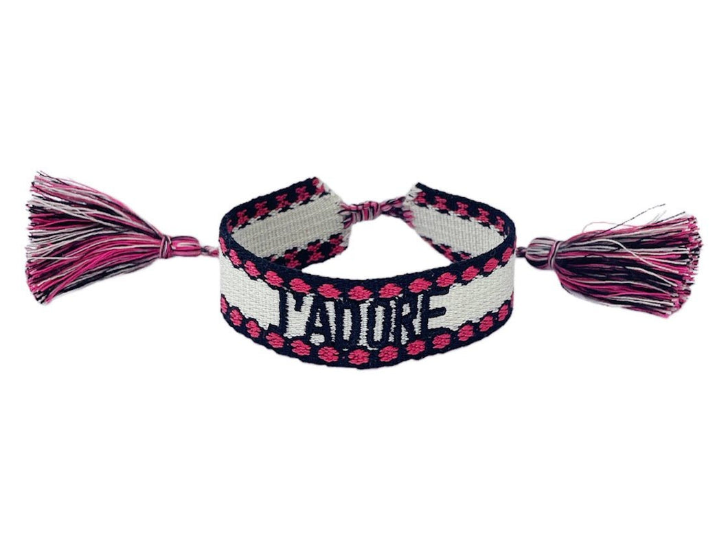 Pink, Black, and Off-White J'ADORE Bracelet