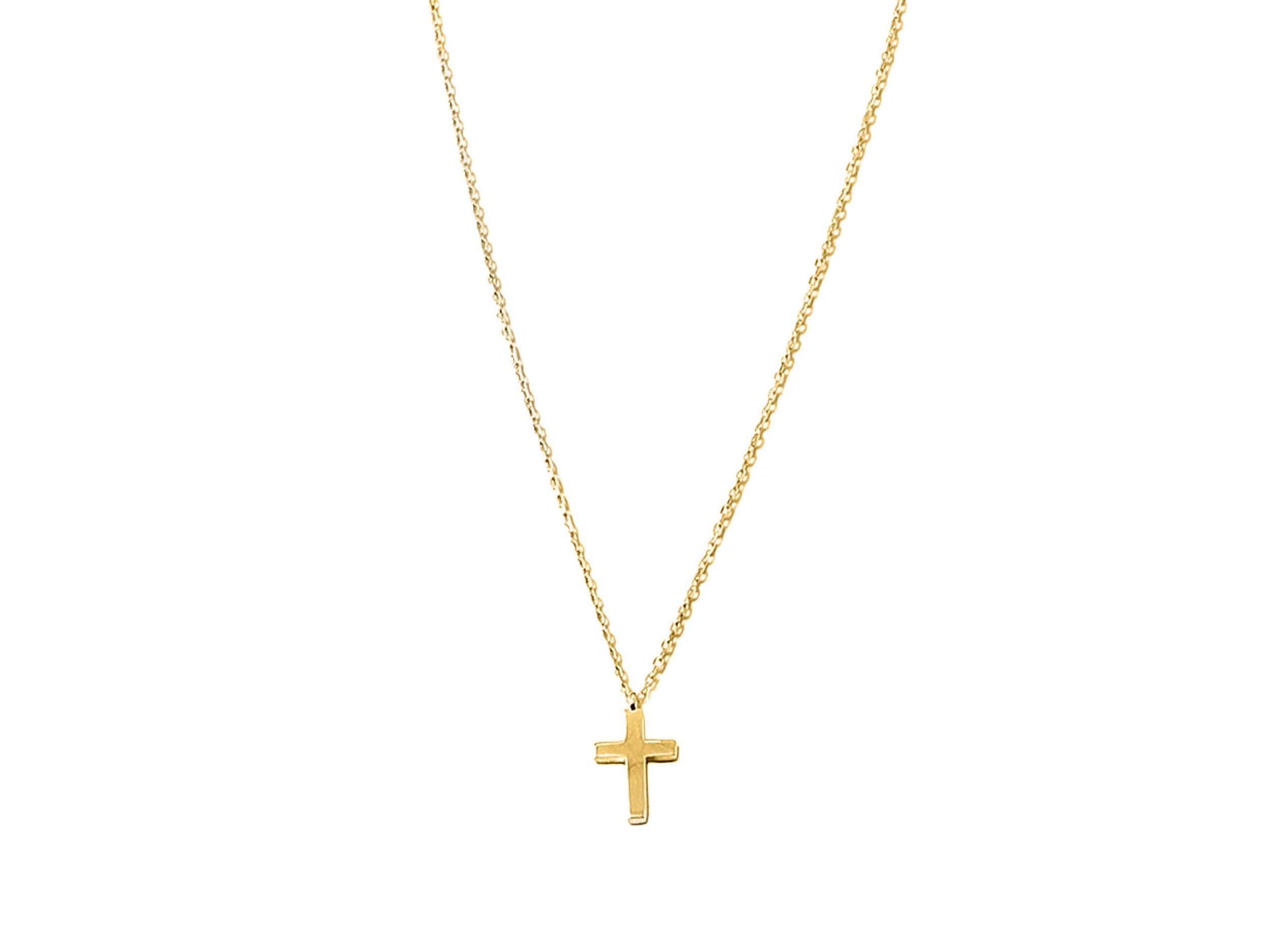 Gold Plain Cross Necklace