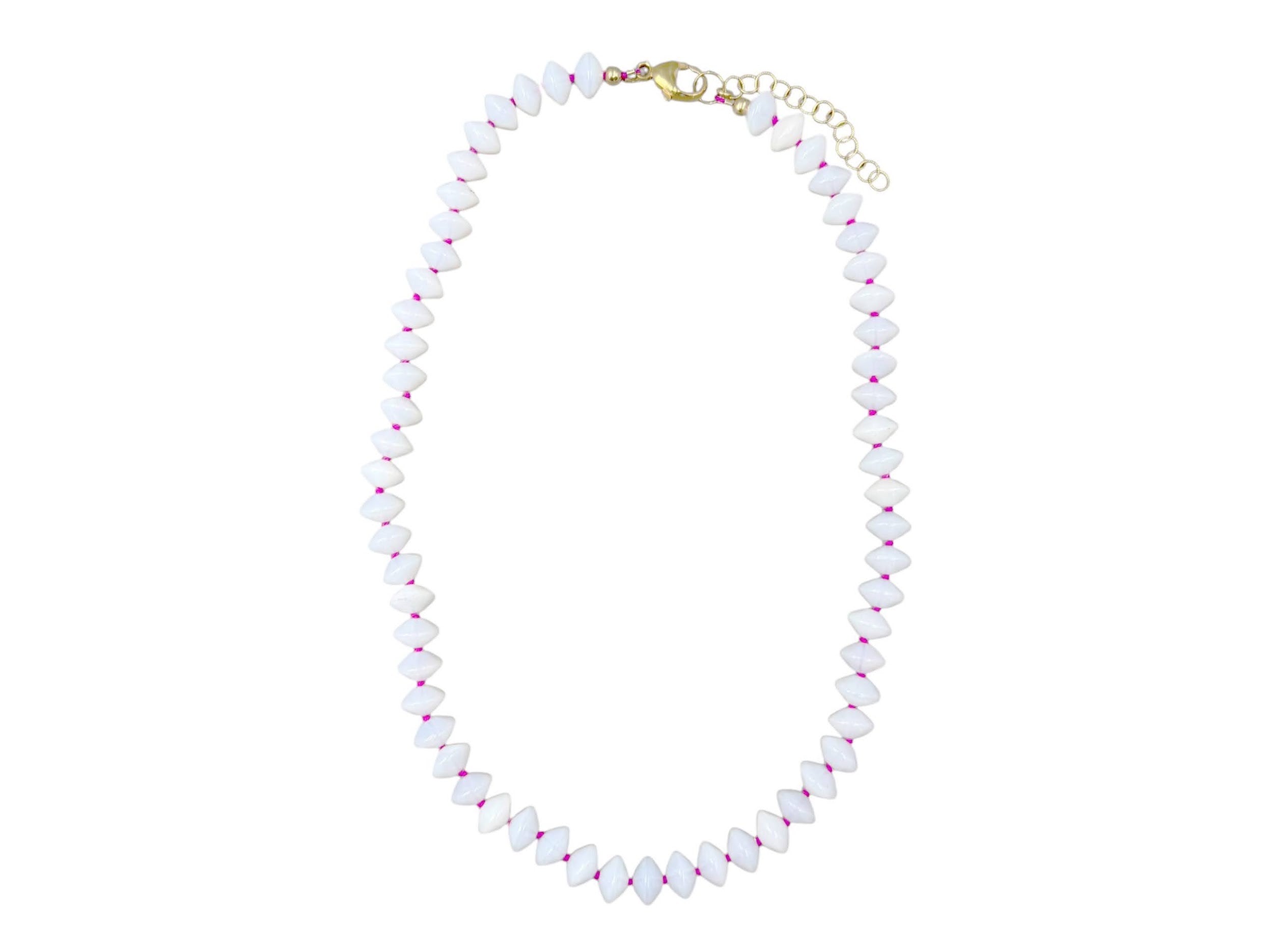 Milky Vintage Czech Glass Necklace