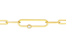 Load image into Gallery viewer, 14k Diamond Paper Clip Chain Bracelet
