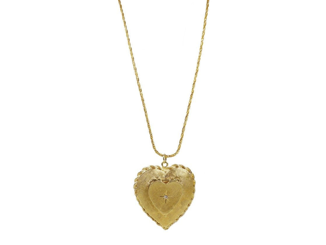 1950s 14k Heart Locket Necklace