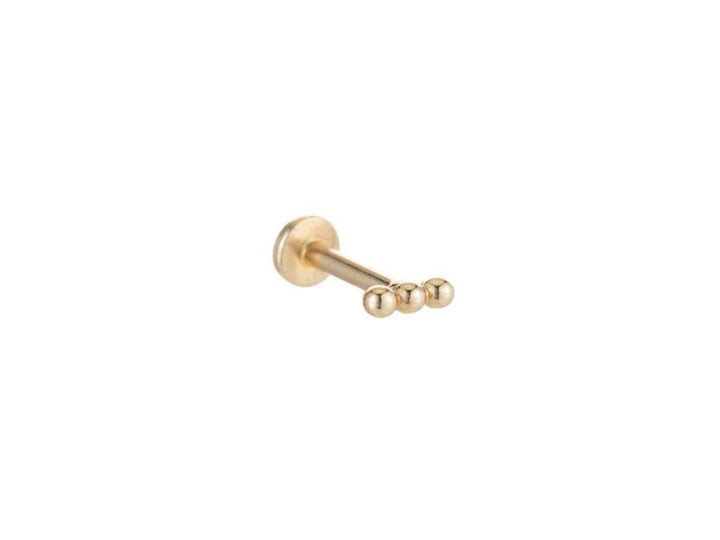 14k Triple Ball Stud Earring