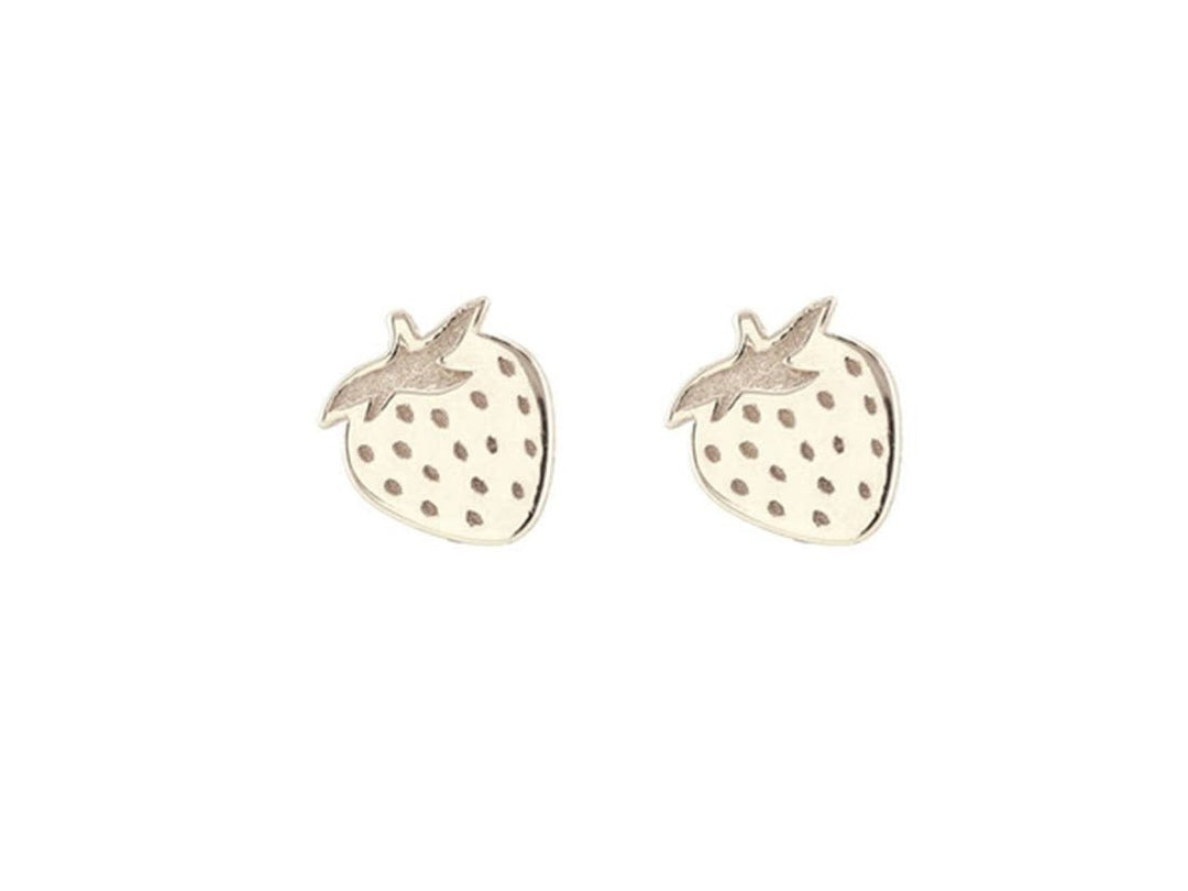 Silver Strawberry Stud Earrings.