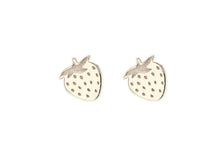 Load image into Gallery viewer, Silver Strawberry Stud Earrings
