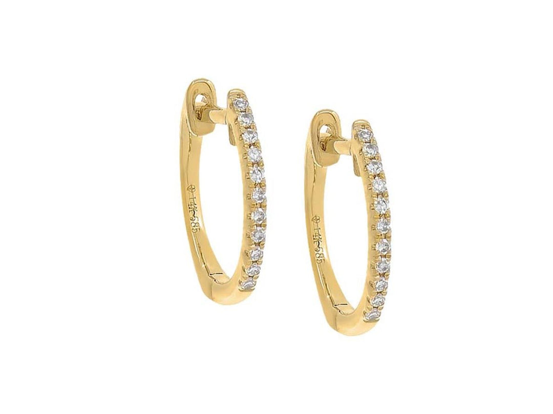 14k Diamond Huggie Earrings
