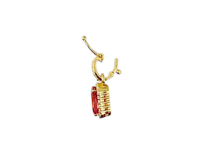 18k Pink Tourmaline Charm with Diamonds