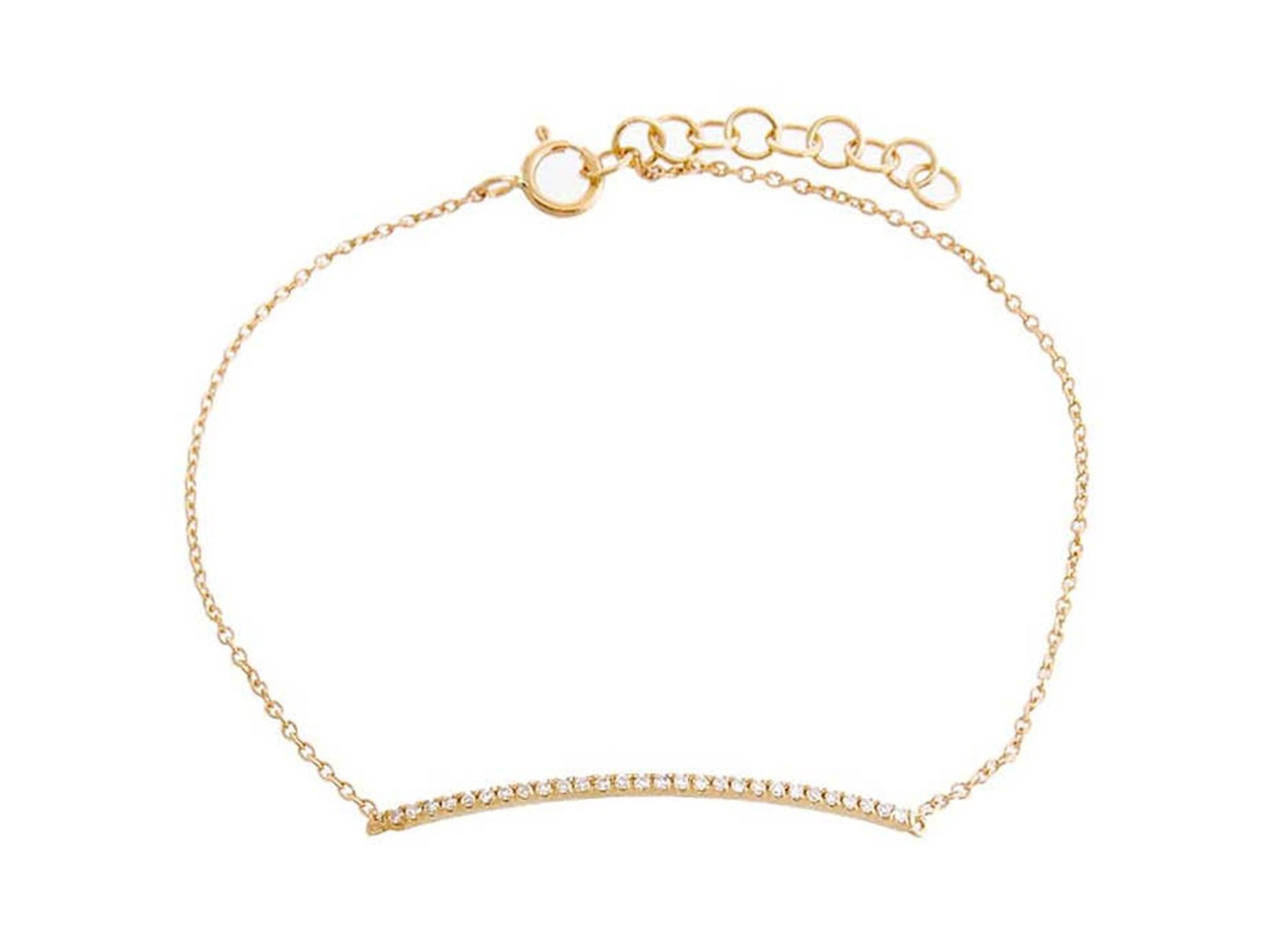 14k  Pave Diamond  Bar Bracelet
