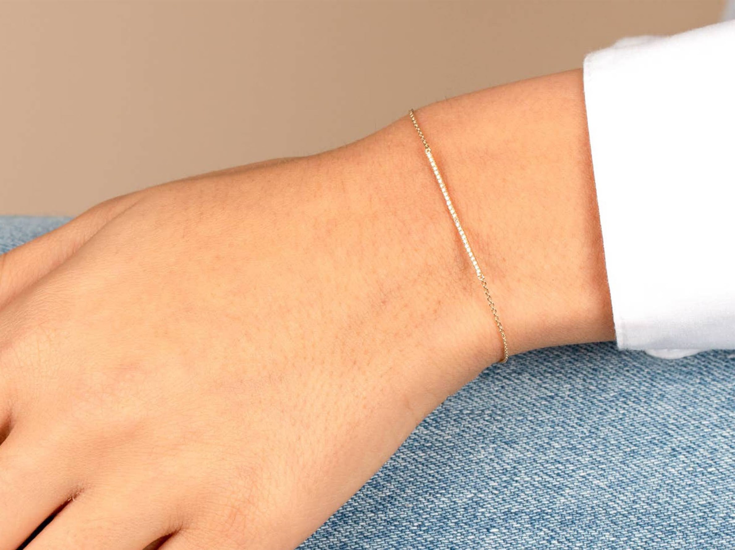 14k  Pave Diamond  Bar Bracelet