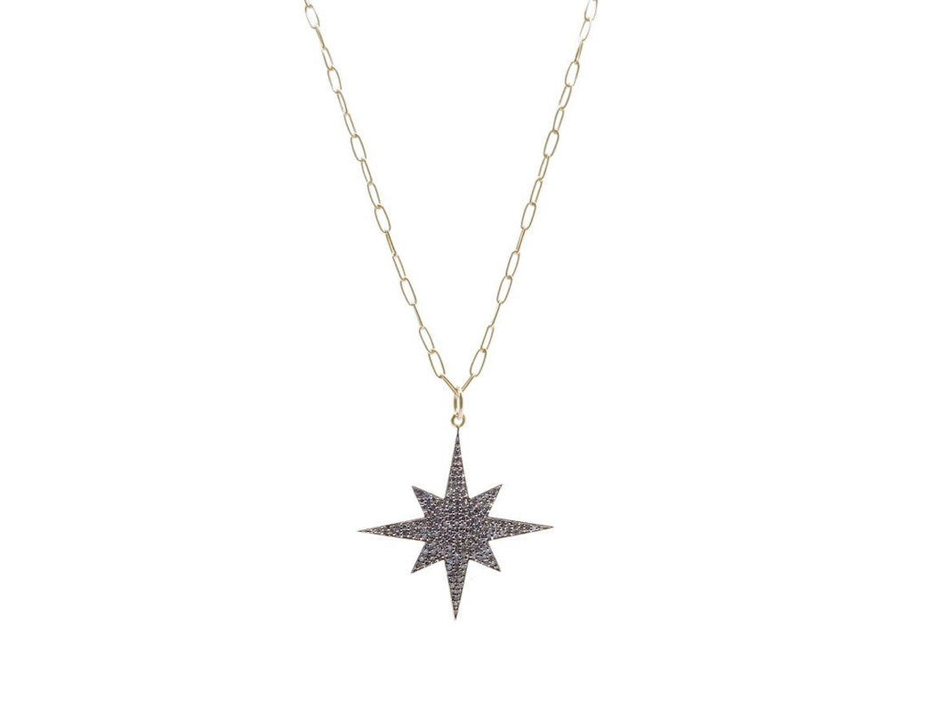 14k and Diamond Star Necklace