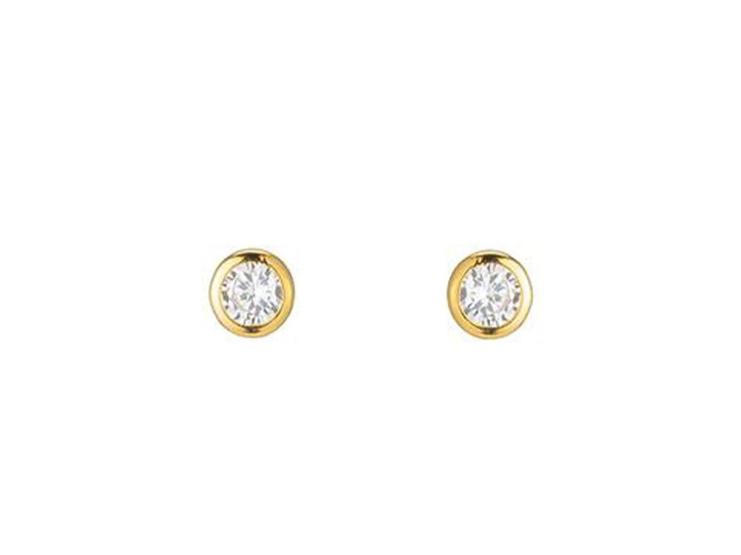 Bezel CZ Stud Earrings