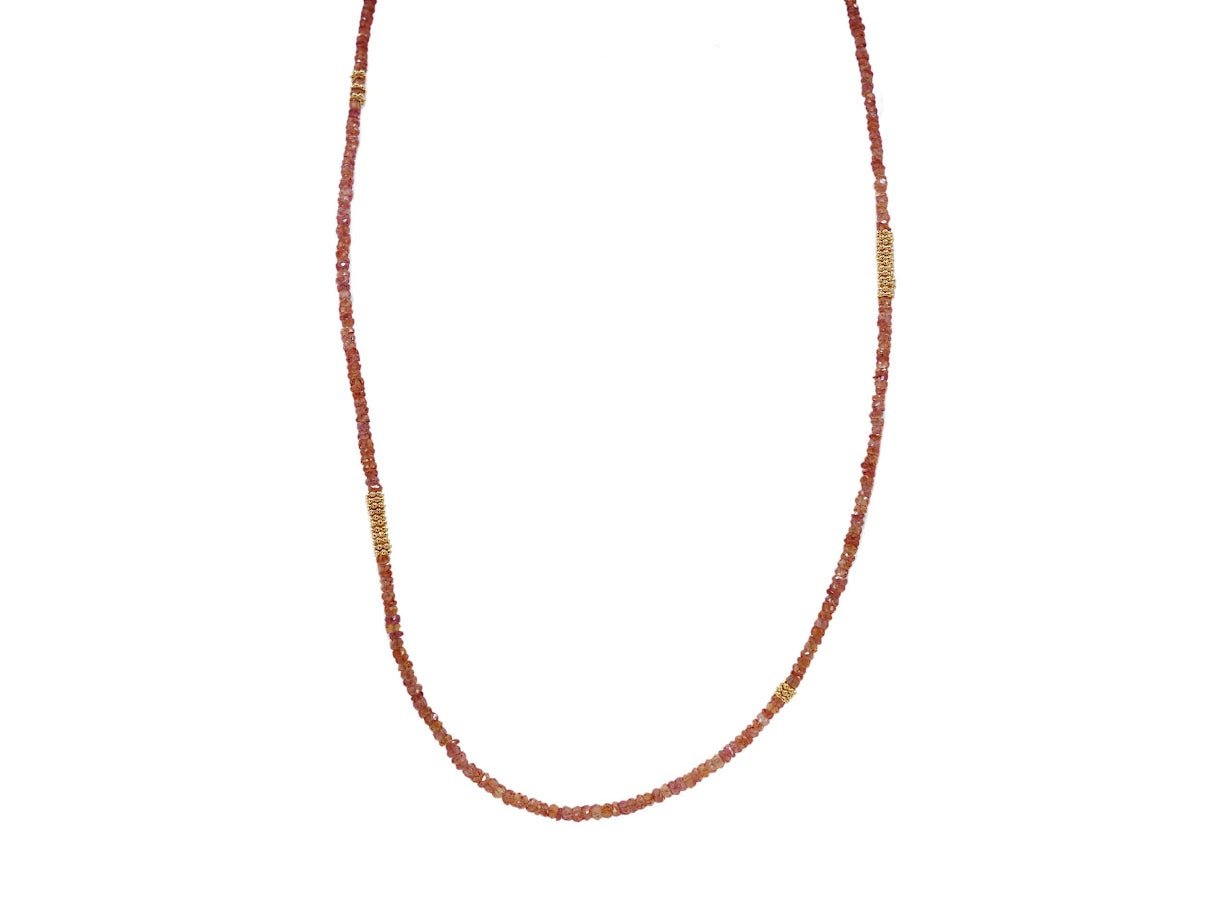 Orange Sapphire Strand Necklace