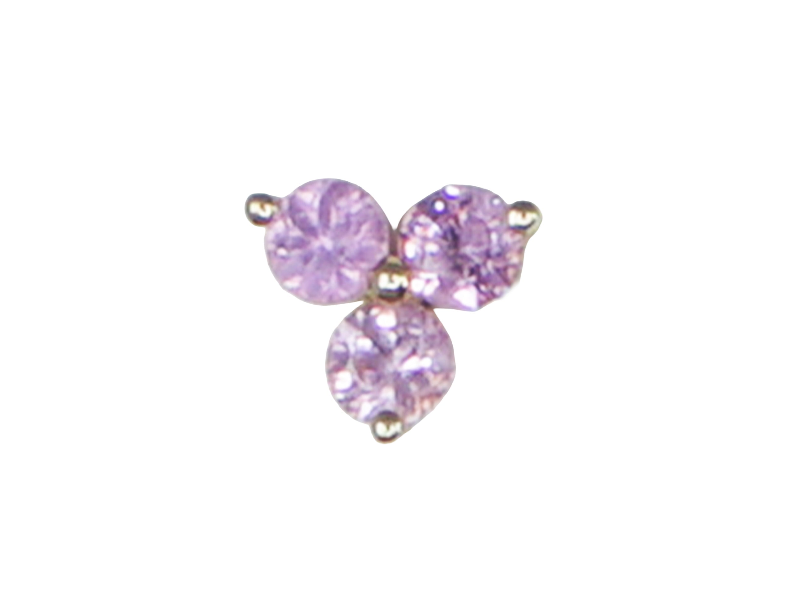 14k Single Stud with Pink Sapphires