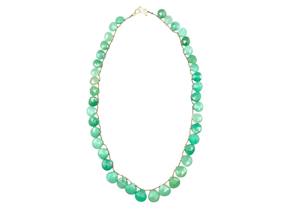 9k Chrysoprase Petal Collar Necklace