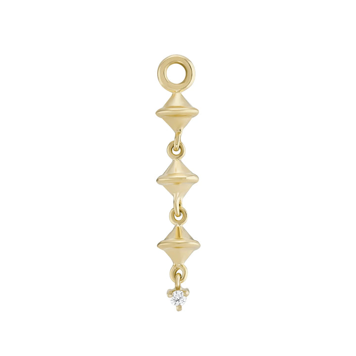 9k Long Lantern Earring Charm with Diamond