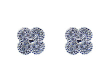 Load image into Gallery viewer, Silver Clover Studs with CZs
