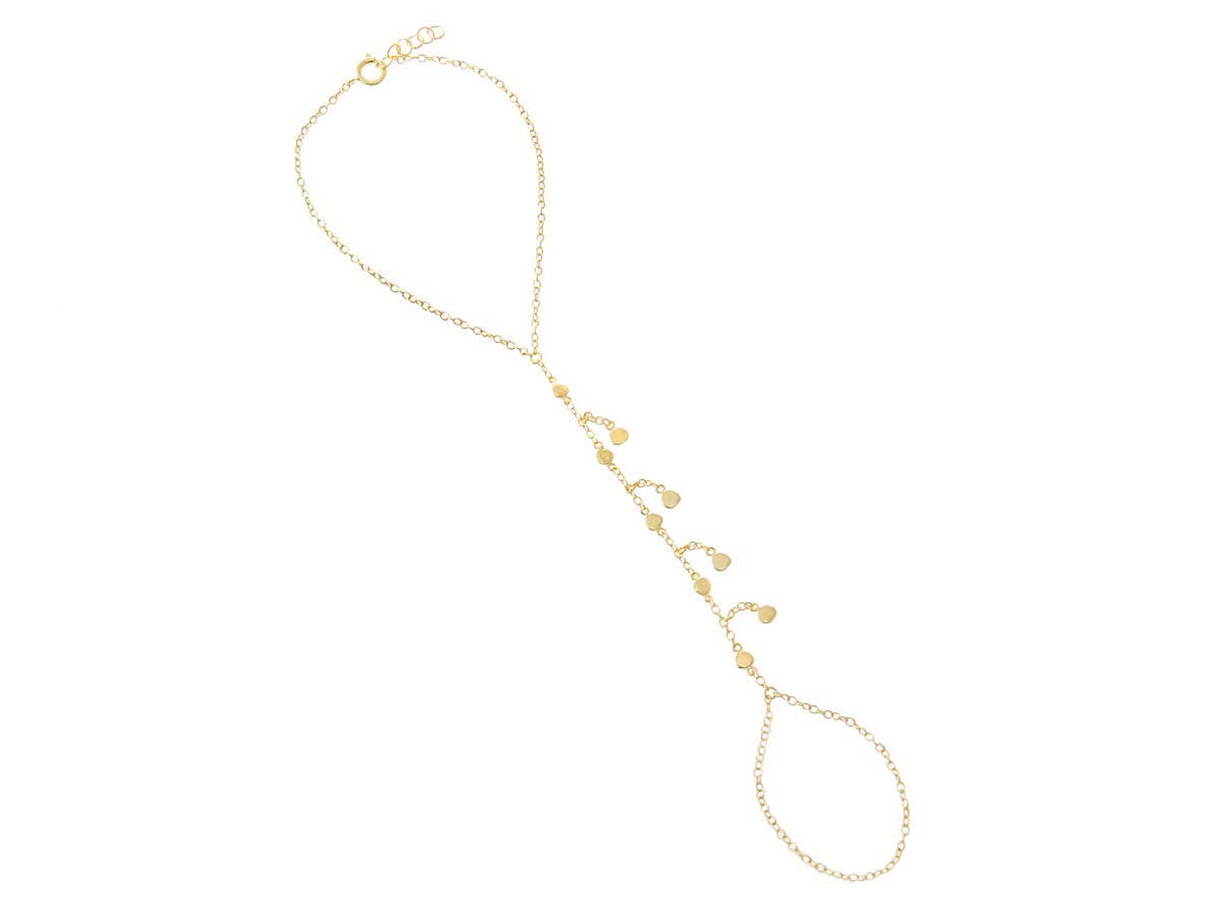 Dangling CZ Hand Chain Bracelet