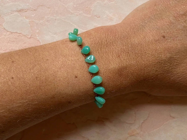 Chrysoprase Droplet Bracelet